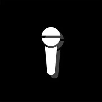 Reporter microphone icon flat Stock Illustration