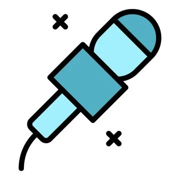 Reporter microphone icon vector flat イラスト素材
