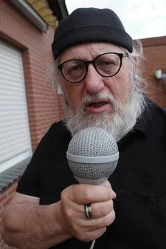 A reporter with a microphone Stock Photos