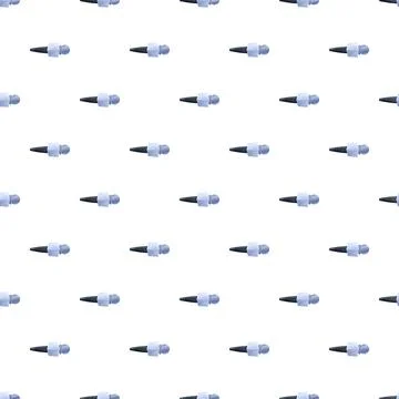 Reporter microphones forming seamless pattern for media background Ilustração Stock