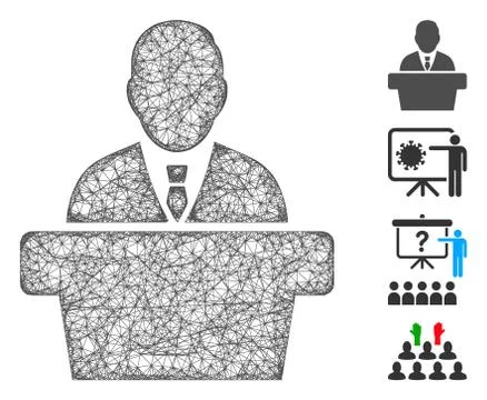 Reporter Web Vector Mesh Illustration Ilustração Stock