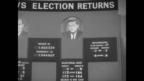 Reporters Follow The News On Election Returns In The Sixties Stock Footage