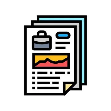 Reporting and analytics color icon vector illustration Illustrazione stock