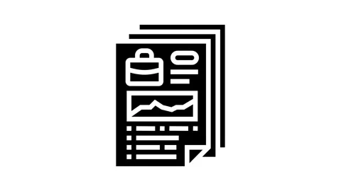 Reporting and analytics glyph icon animation Stock Footage 326139869