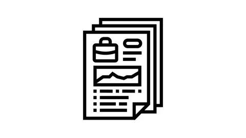 Reporting and analytics line icon animation Stock Footage 326121541