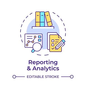Reporting and analytics multi color concept icon イラスト素材