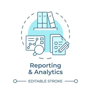 Reporting and analytics soft blue concept icon イラスト素材