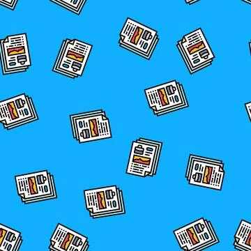 Reporting and analytics vector seamless pattern 스톡 일러스트