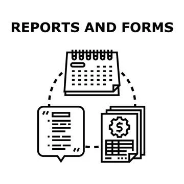 Reporting and forms concept managing financial data 库存插图