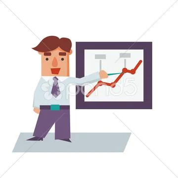 Reporting Business Man Cartoon Character Vector Illustration Stock Illustration