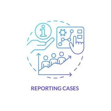Reporting cases blue gradient concept icon Stock Illustration