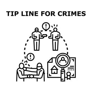 Reporting crime using a secure confidential tip line Stock Illustration