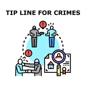 Reporting crime using a secure confidential tip line Stock Illustration