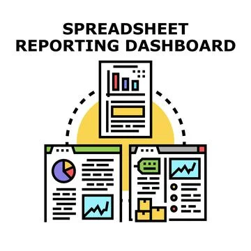 Reporting dashboard processing financial data analysis イラスト素材