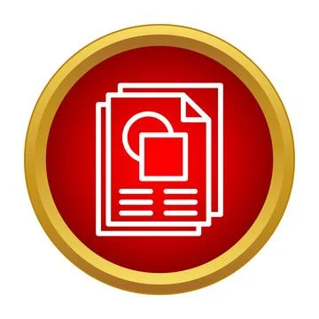 Reporting data document pages icon in red circle Stock Illustration