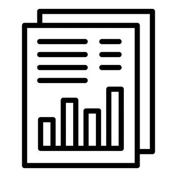 Reporting document icon outline vector. Business report Stock Illustration