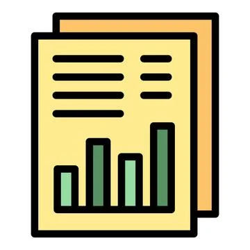 Reporting document icon vector flat Stock Illustration