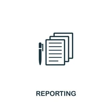 Reporting icon. Premium style design from business management icon collection Stock Illustration