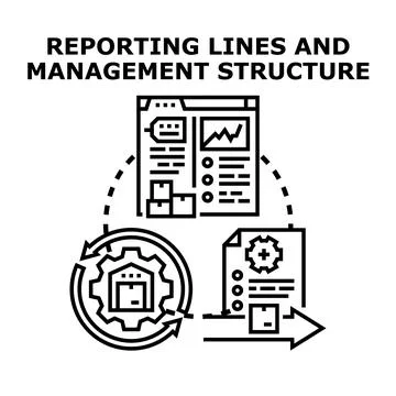 Reporting lines and management structure organizing business process Stock Illustration