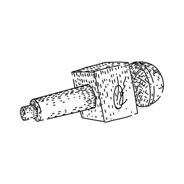 Reporting microphone creating live communication and news broadcast Stock Illustration