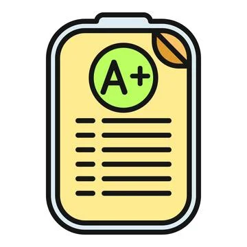 Reporting a plus grade on academic school test paper Stock Illustration