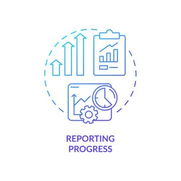 Reporting progress blue gradient concept icon Stock Illustration