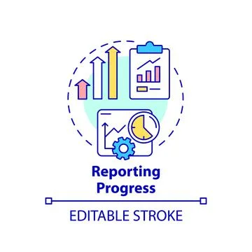 Reporting progress concept icon Stock Illustration