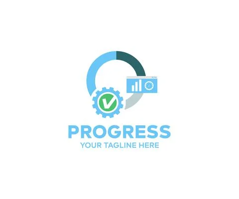 Reporting progress logo design. Illustrazione stock