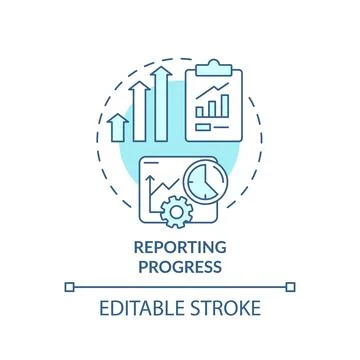 Reporting progress turquoise concept icon Stock Illustration
