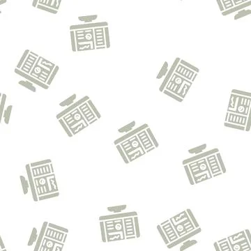 Reporting system glyph vector seamless pattern Illustrazione stock