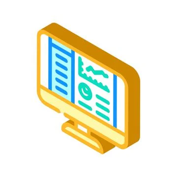 Reporting system isometric icon vector illustration Stock Illustration