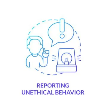 Reporting unethical behavior blue gradient concept icon Illustrazione stock