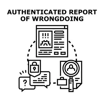 Reporting wrongdoing and whistleblower protection concept Stock Illustration