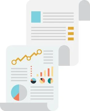 Reports and statistics illustration in minimal style 스톡 일러스트