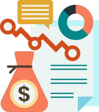 Reports and statistics illustration in minimal style Stock Illustration
