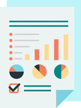 Reports and statistics illustration in minimal style 스톡 일러스트