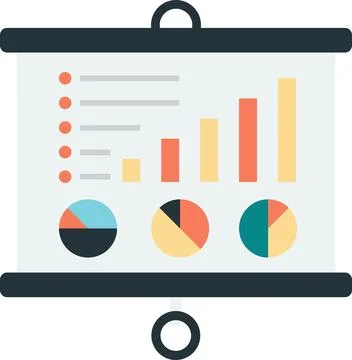 Reports and statistics illustration in minimal style Stock Illustration
