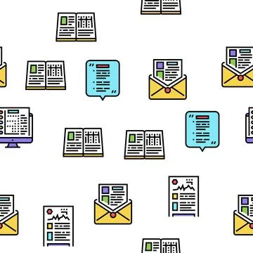 Reports Documentation Vector Seamless Pattern Stock Illustration
