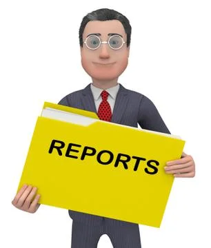 Reports Folder Represent Reported Information 3d Rendering Stock Illustration