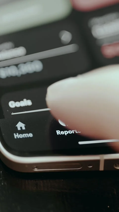 Reports option from a navigation bar of a management application Stock Footage 330673002