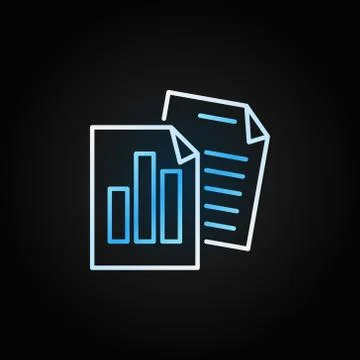 Reports vector creative line icon on dark background Stock Illustration