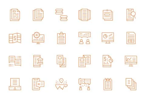 Reports Vector Graphics Pack including 24 Thin Line Retina Ready Detail Enh.. 스톡 일러스트