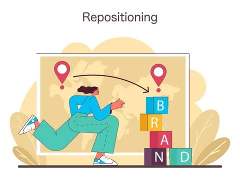 Repositioning concept. Flat vector illustration Stock Illustration
