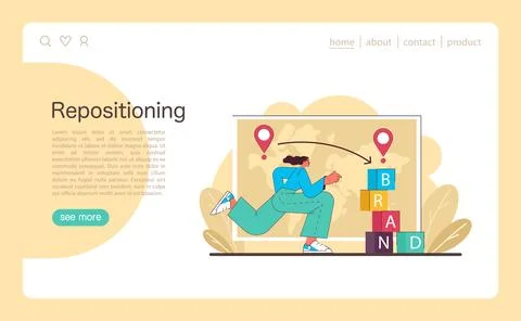 Repositioning concept. Flat vector illustration Stockillustratie