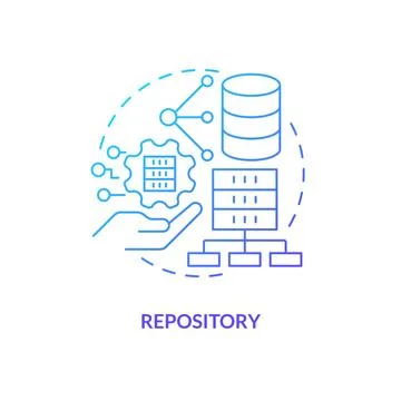Repository blue gradient concept icon Stock Illustration