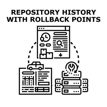 Repository history managing data rollback points Stock Illustration