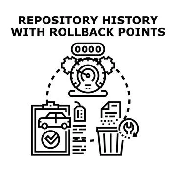 Repository history with rollback points concept Stock Illustration