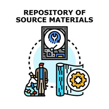 Repository of source materials concept vector illustration Stock Illustration