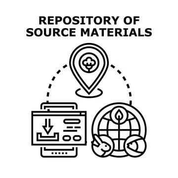 Repository of source materials concept vector illustration Stock Illustration