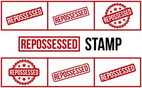 Repossessed Rubber Stamp Set Vector Stock Illustration
